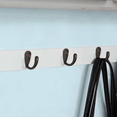 SoBuy | Patère Murale | Étagère Murale avec Tiroirs | Blanc | FRG178-W