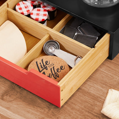 SoBuy | Boîte à capsules de café | Distributeur de capsules | Support pour écran | Rehausseur d'écran avec tiroir | FRG179-R 