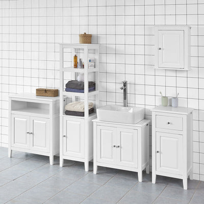 SoBuy | Waschbeckenunterschrank Weiß | Badezimmerschrank | Landhaus | FRG202-W