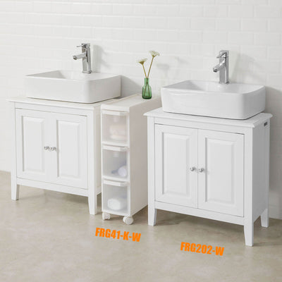 SoBuy | Waschbeckenunterschrank Weiß | Badezimmerschrank | Landhaus | FRG202-W