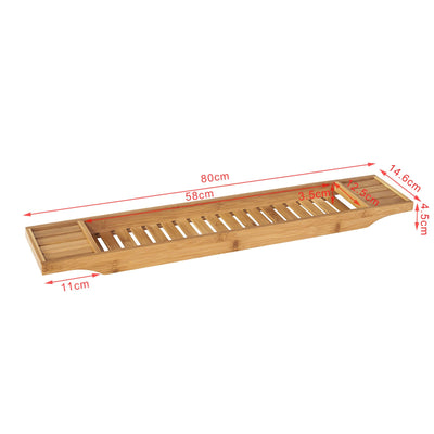 SoBuy | 80 cm Mensola da Vasca da Bagno | Portaoggetti da Vasca in Bambù | FRG212-N