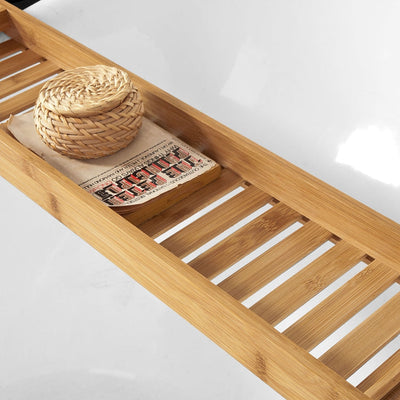 SoBuy | 80 cm Mensola da Vasca da Bagno | Portaoggetti da Vasca in Bambù | FRG212-N