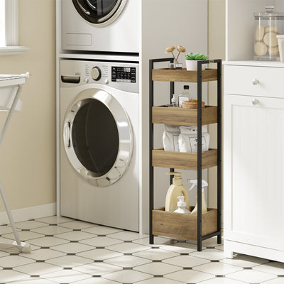 SoBuy | Badezimmerschrank mit 4 stabilen Regalen | Nischenregal 20cm | FRG226-H-F
