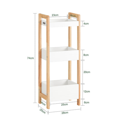 SoBuy | Badregal | kleines Regal | Aufbewahrungsregal Weiß | FRG226-WN
