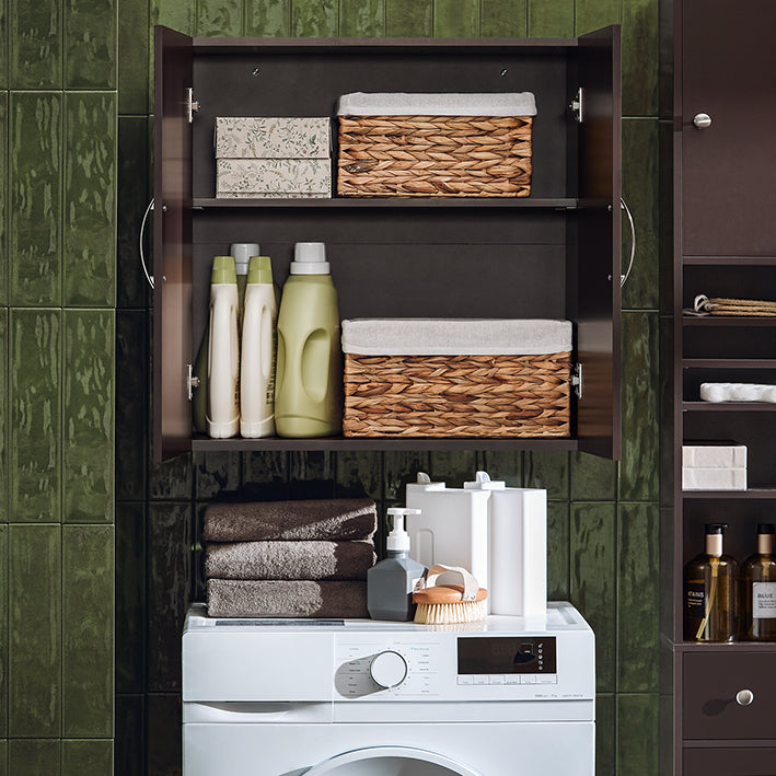 SoBuy | Armoire murale | Armoire suspendue | Armoire de salle de bain | Armoire à pharmacie | Marron | FRG231-BR