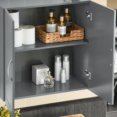 SoBuy | Armadietto da parete | Mobiletto pensile | Mobiletto da bagno grigio | Armadietto dei medicinali | FRG231-DG