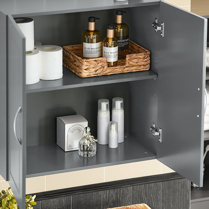 SoBuy | Armadietto da parete | Mobiletto pensile | Mobiletto da bagno grigio | Armadietto dei medicinali | FRG231-DG