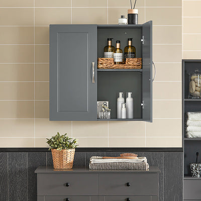 SoBuy | Armadietto da parete | Mobiletto pensile | Mobiletto da bagno grigio | Armadietto dei medicinali | FRG231-DG