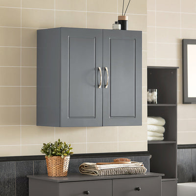 SoBuy | Armadietto da parete | Mobiletto pensile | Mobiletto da bagno grigio | Armadietto dei medicinali | FRG231-DG