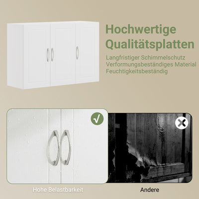 SoBuy | Hängeschrank mit 2 Türen | Badschrank | Wandschrank | Weiß | FRG231-L-W