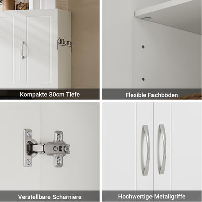 SoBuy | Hängeschrank mit 2 Türen | Badschrank | Wandschrank | Weiß | FRG231-L-W