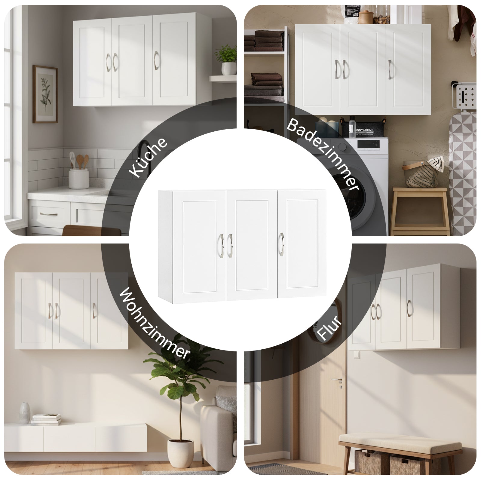 SoBuy | Armoire murale à 2 portes | Meuble de salle de bain | Meuble mural | Blanc | FRG231-LW