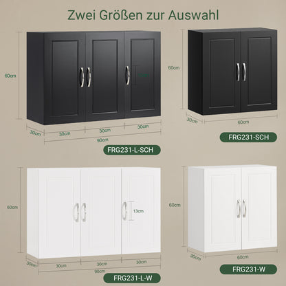 SoBuy | Armoire murale | Armoire suspendue | Armoire de salle de bain noire | Armoire à pharmacie | FRG231-SCH 