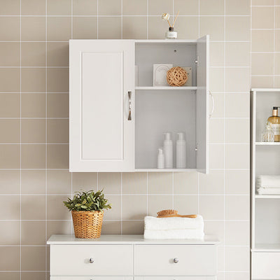 SoBuy | Pensile da Bagno | Armadietto da Muro | Mobiletto Bagno Bianco | FRG231-W