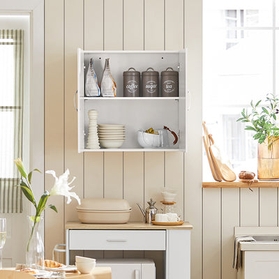 SoBuy | Armoire murale de salle de bain | Armoire suspendue | Armoire de salle de bain blanche | FRG231-W