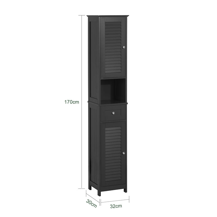 SoBuy | Colonna da bagno | Armadietto da bagno | Scaffale da bagno grigio | FRG236-DG