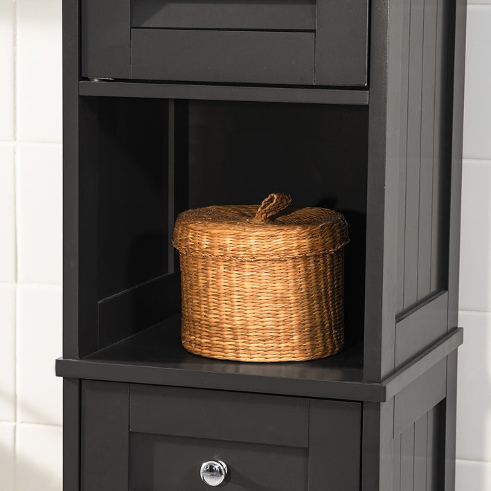 SoBuy | Colonna da bagno | Armadietto da bagno | Scaffale da bagno grigio | FRG236-DG