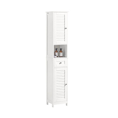 SoBuy | Armadietto alto da bagno | Armadio da bagno | Ripiano da bagno bianco | FRG236-W
