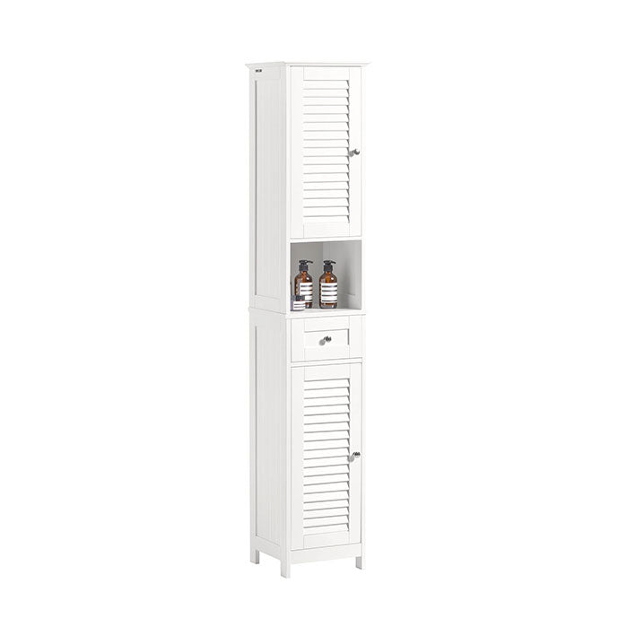 SoBuy | Armadietto alto da bagno | Armadio da bagno | Ripiano da bagno bianco | FRG236-W