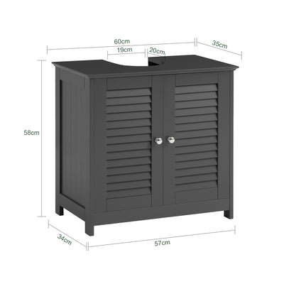 SoBuy | Meuble-lavabo | Armoire de salle de bain gris foncé | FRG237-II-DG