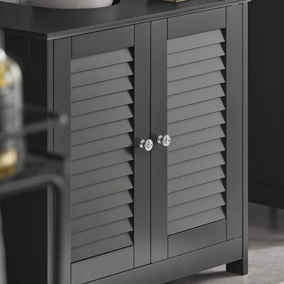 SoBuy | Meuble-lavabo | Armoire de salle de bain gris foncé | FRG237-II-DG