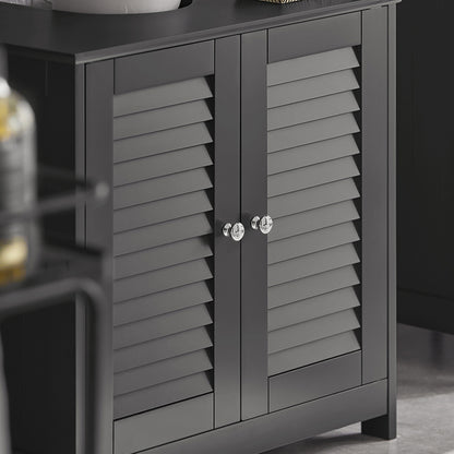 SoBuy | Waschbeckenunterschrank | Badezimmerunterschrank Dunkelgrau | FRG237-II-DG