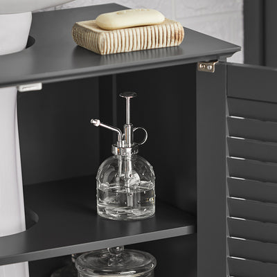 SoBuy | Meuble-lavabo | Armoire de salle de bain gris foncé | FRG237-II-DG