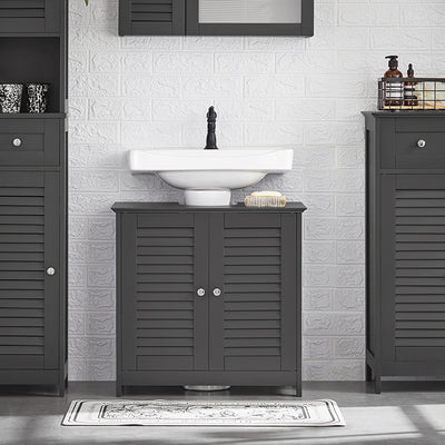 SoBuy | Meuble-lavabo | Armoire de salle de bain gris foncé | FRG237-II-DG
