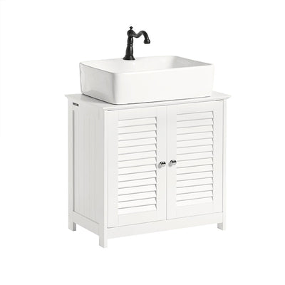 SoBuy | Waschbeckenunterschrank | Badezimmerunterschrank Weiß | FRG237-W