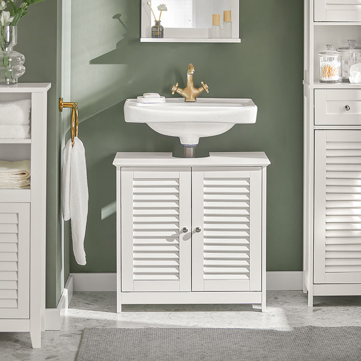 SoBuy | Mobile sottolavabo | Mobile bagno bianco | FRG237-W