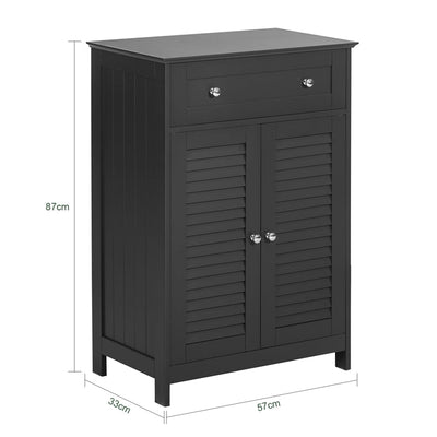 SoBuy | Mobiletto da bagno | Armadietto da bagno | Credenza grigio scuro | FRG238-DG