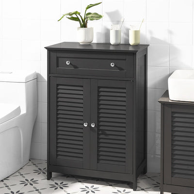 SoBuy | Mobiletto da bagno | Armadietto da bagno | Credenza grigio scuro | FRG238-DG