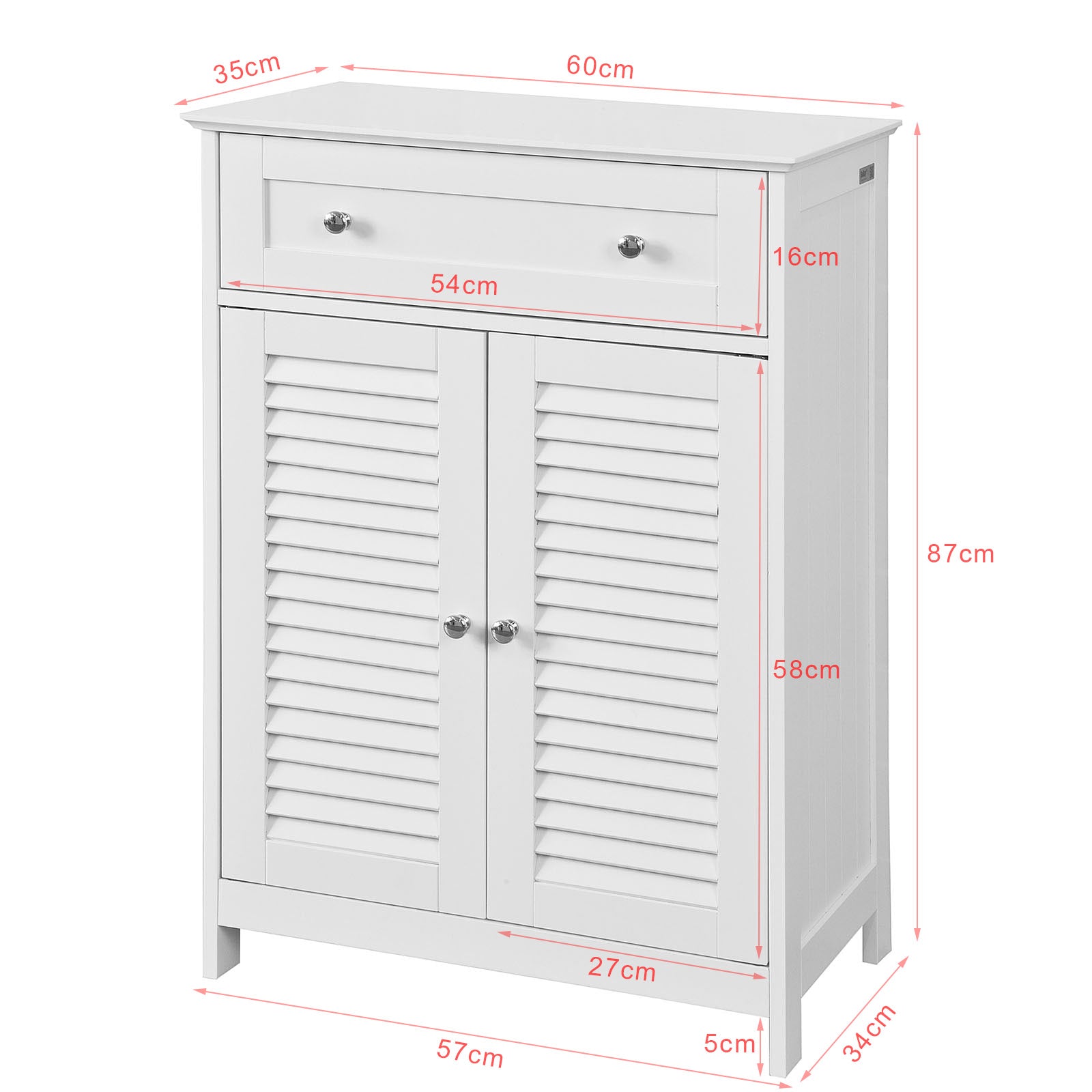 SoBuy | Mobile bagno | Armadietto da bagno | Sideboard Bianco | FRG238-W