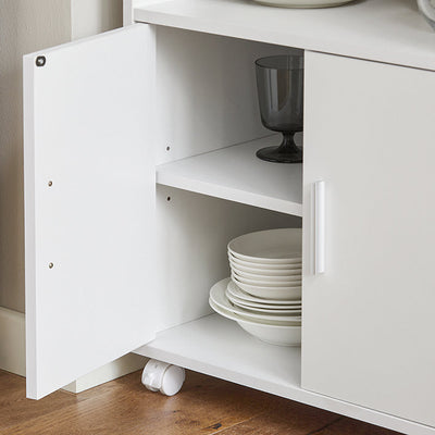 SoBuy | Getränkewagen | Küchenschrank | Mikrowellenschrank Weiß | FRG241-W