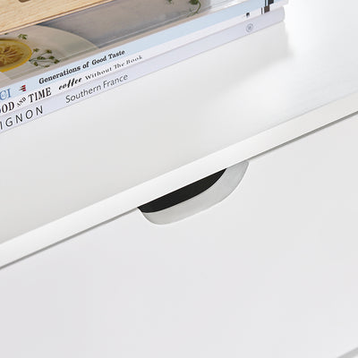 SoBuy Beistelltisch Nachttisch mit 2 Schubladen Nachtschrank Weiß 45x55x38cm FRG258-II-W