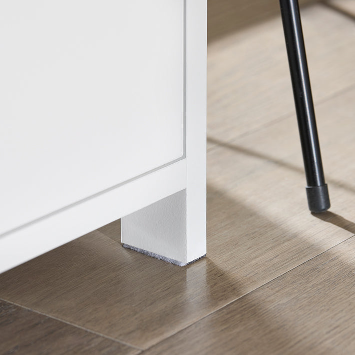 SoBuy Tavolino Comodino con 2 Cassetti Bianco 45x55x38cm FRG258-II-W