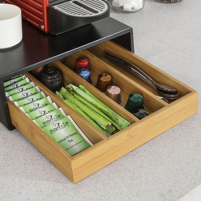 SoBuy | Boîte à capsules de café | Distributeur de capsules | Boîte de rangement à tiroir noir | FRG280-SCH