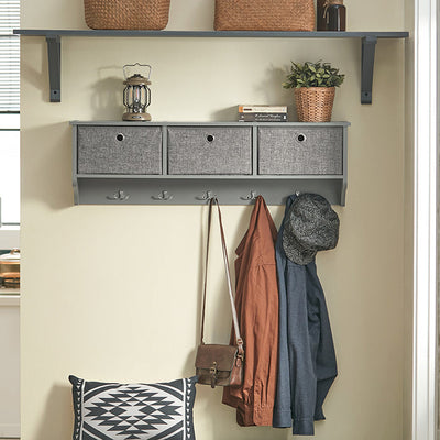 SoBuy | Patère murale | Portemanteau | Meuble d'entrée Gris Clair | FRG282-HG
