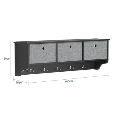 SoBuy | Appendiabiti da parete | Ganci appendiabiti | Appendiabiti da ingresso Nero | FRG282-SCH