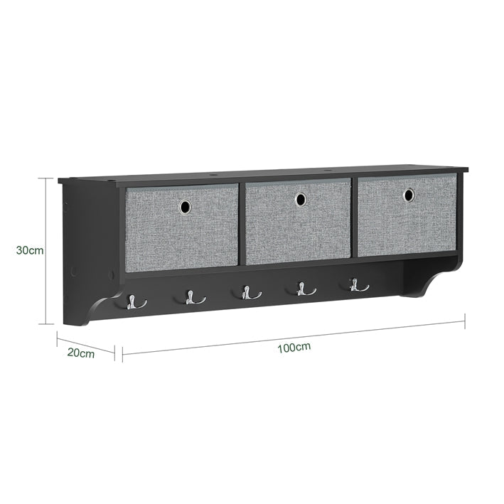 SoBuy | Appendiabiti da parete | Ganci appendiabiti | Appendiabiti da ingresso Nero | FRG282-SCH