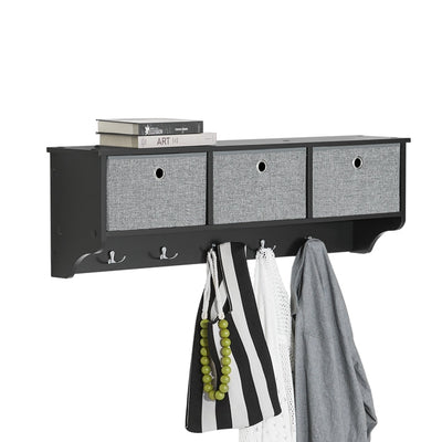 SoBuy | Appendiabiti da parete | Ganci appendiabiti | Appendiabiti da ingresso Nero | FRG282-SCH
