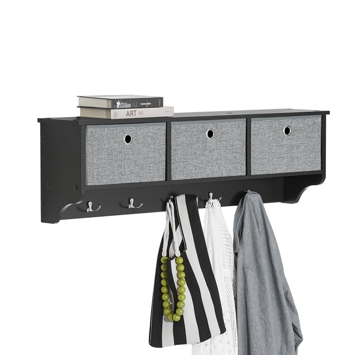 SoBuy | Appendiabiti da parete | Ganci appendiabiti | Appendiabiti da ingresso Nero | FRG282-SCH