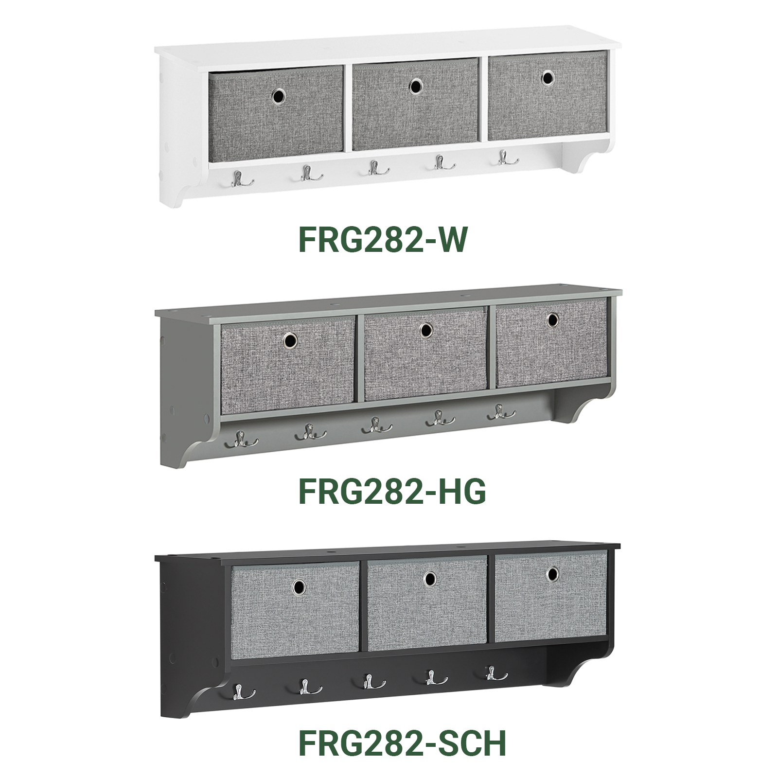 SoBuy | Appendiabiti da parete | Ganci appendiabiti | Appendiabiti da ingresso Nero | FRG282-SCH