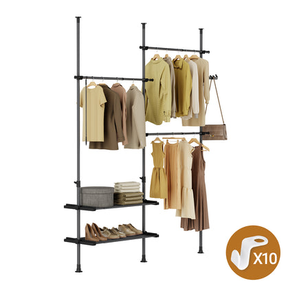 SoBuy | Teleskop Kleiderstange | Kleiderstangen System | Regalsystem | FRG34-II-SCH