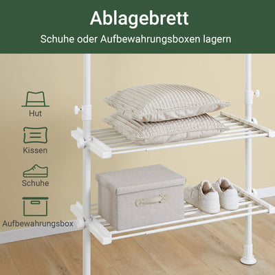 SoBuy | Asta appendiabiti telescopica | Sistema appendiabiti | Sistema di scaffalature | FRG34-II-W