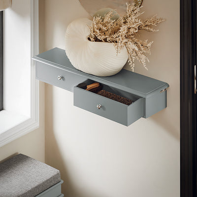 SoBuy | Étagère flottante | Tiroir suspendu | Étagère murale | Gris clair | FRG43-HG