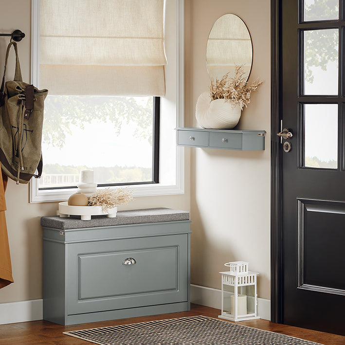 SoBuy | Étagère flottante | Tiroir suspendu | Étagère murale | Gris clair | FRG43-HG