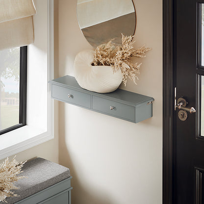 SoBuy | Étagère flottante | Tiroir suspendu | Étagère murale | Gris clair | FRG43-HG