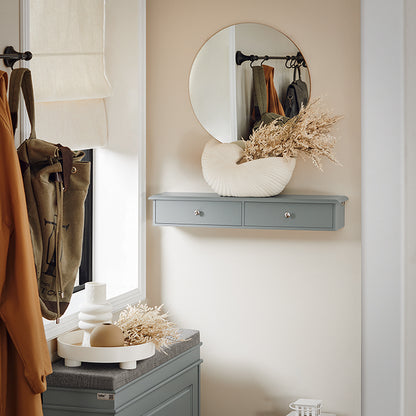 SoBuy | Étagère flottante | Tiroir suspendu | Étagère murale | Gris clair | FRG43-HG