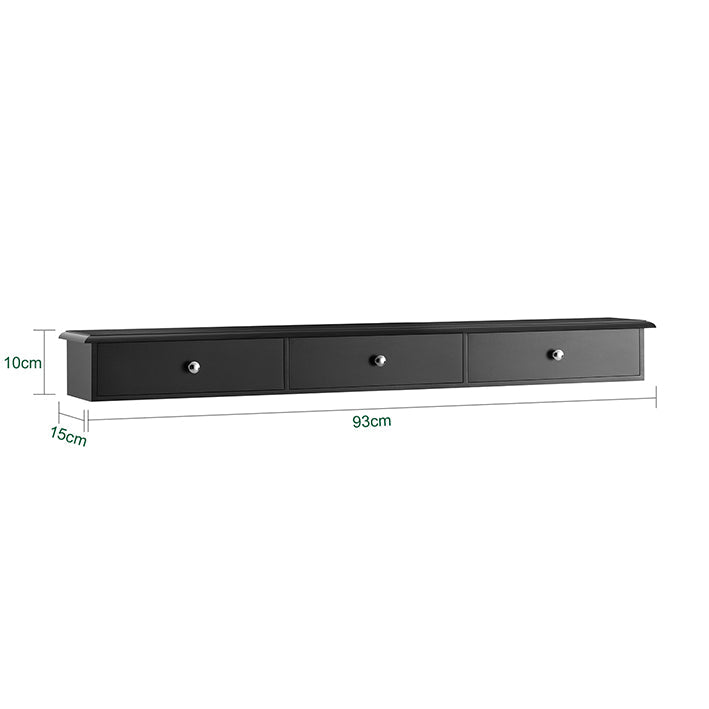 SoBuy | Scaffale sospeso | Cassettiera a muro | Pensile | Mensola a muro | Nero | FRG43-L-SCH